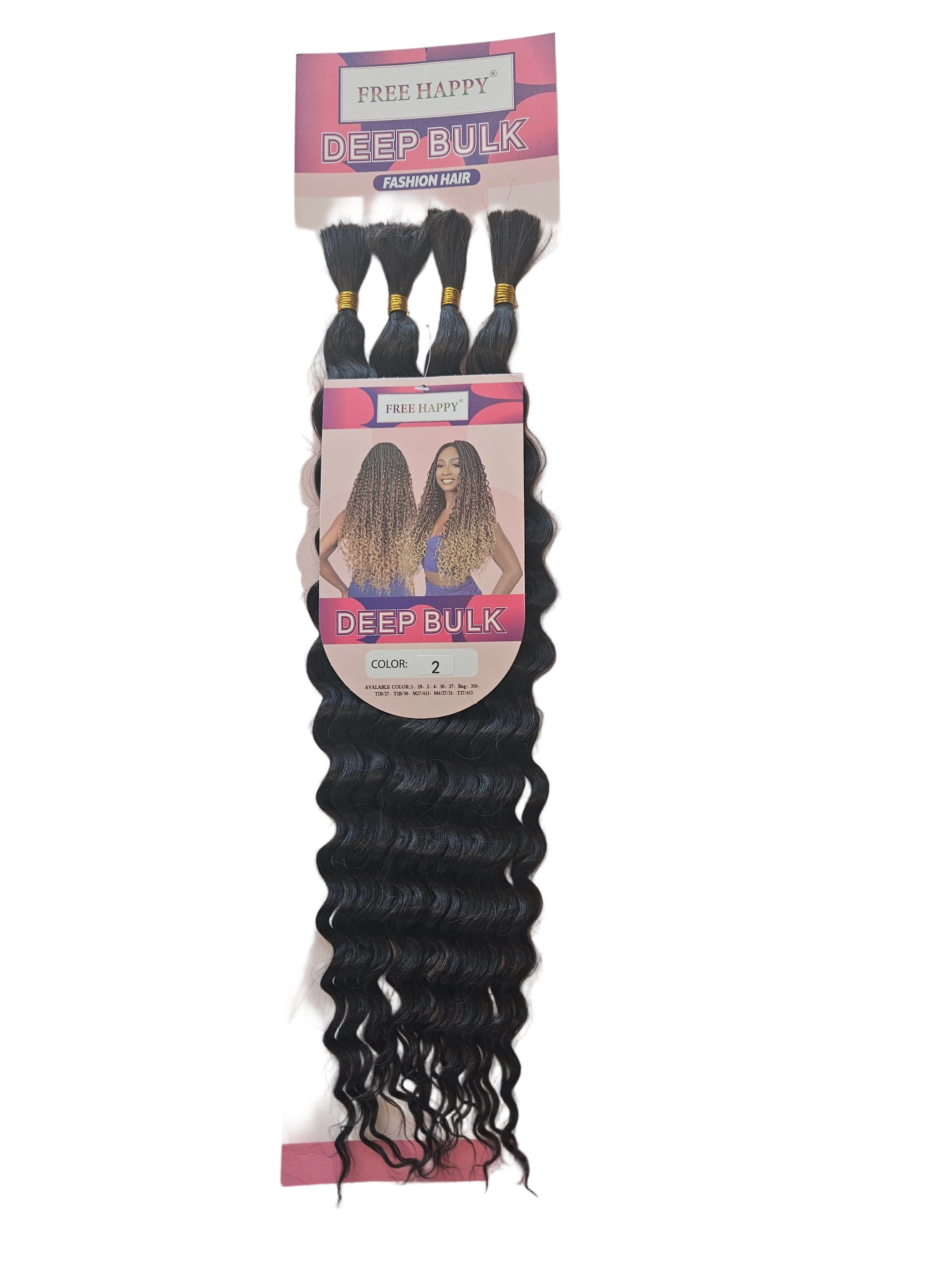 FREE HAPPY: DEEP BULK 4 BUNDIES /Pack 22 Inch Deep Wave.