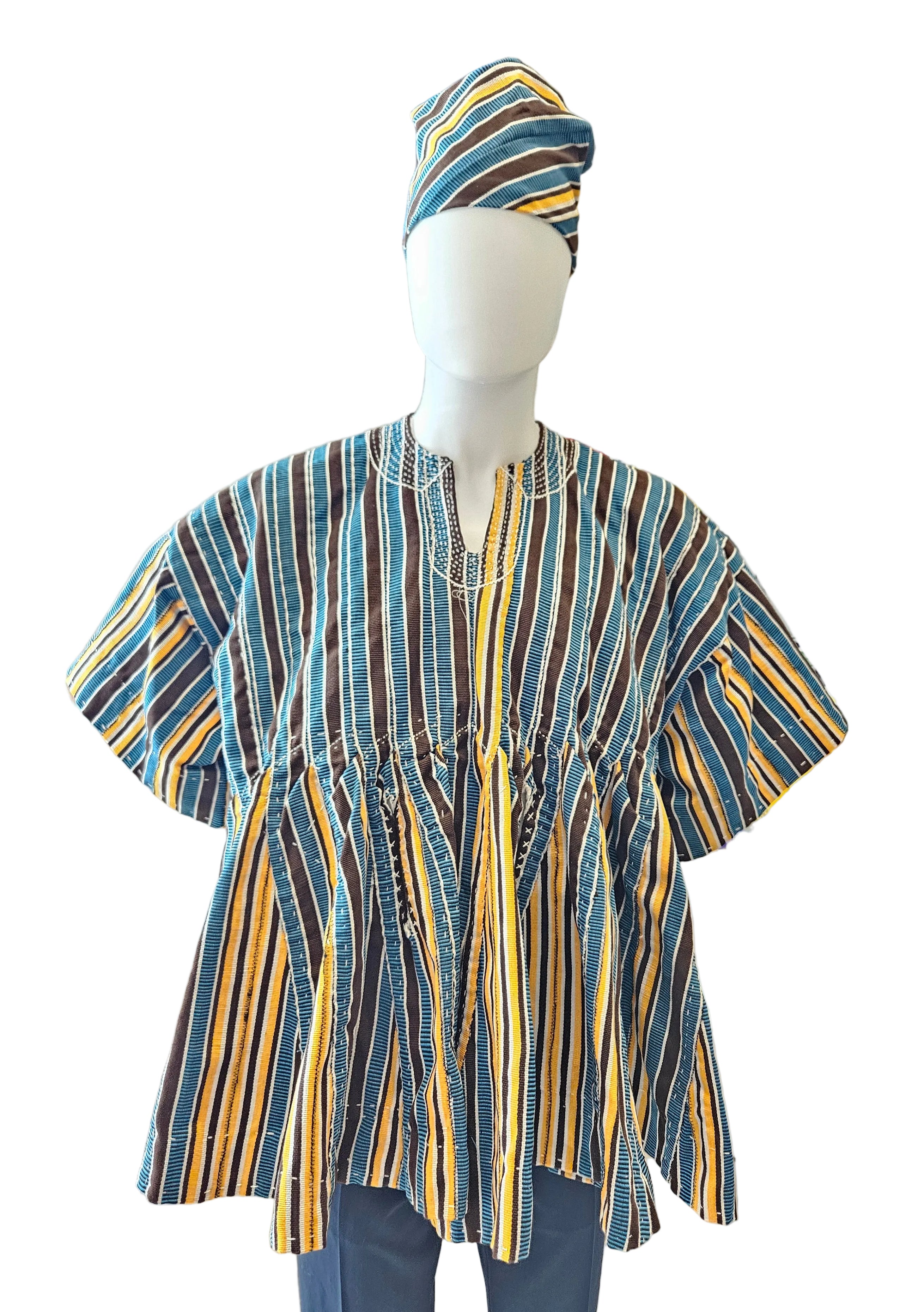 Ghana Batakari Fugu,Craftsmanship &Cultural Design,for Regular Occasion,Tradition Wear,Short Sleeve.