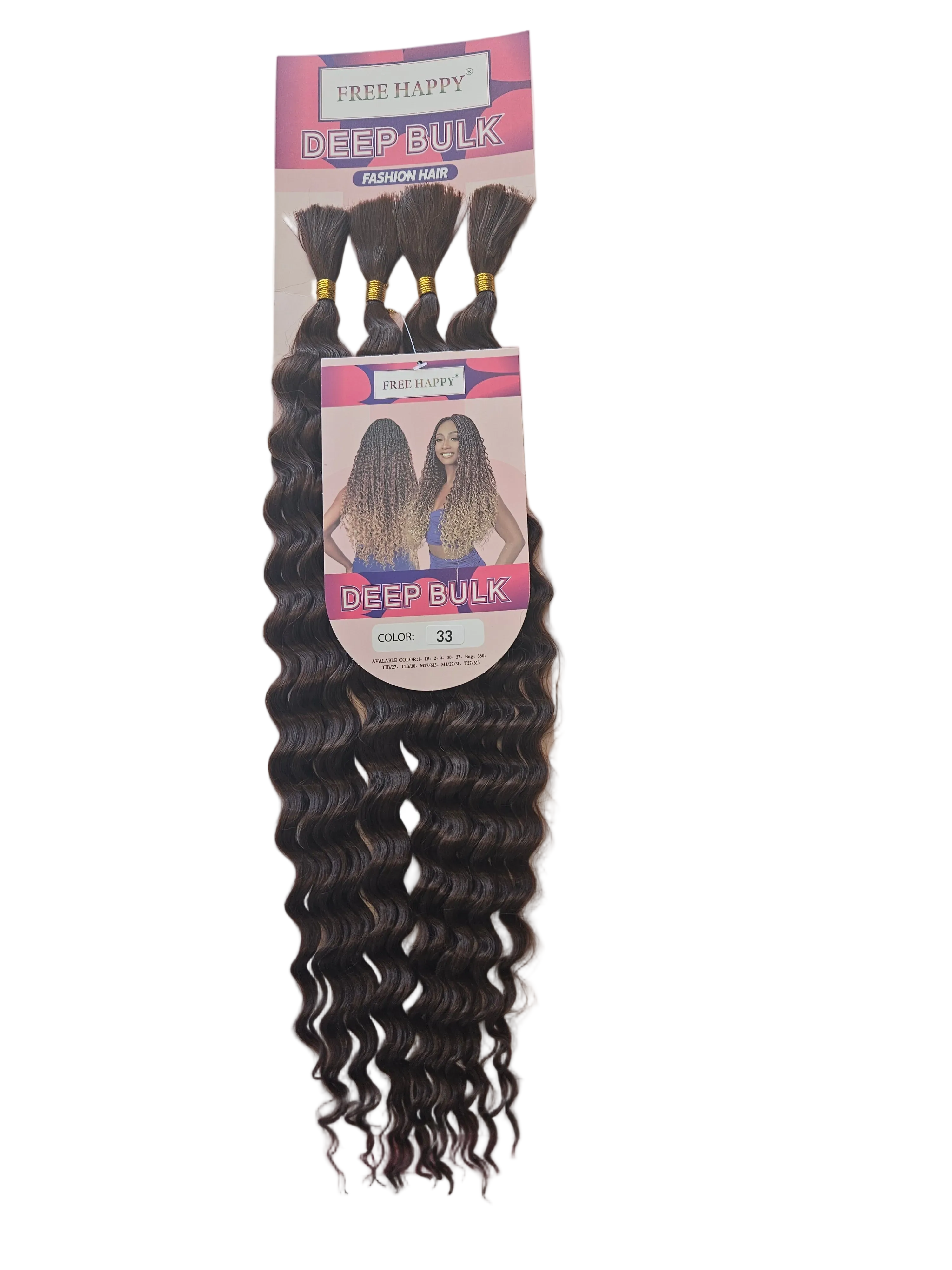 FREE HAPPY: DEEP BULK 4 BUNDIES /Pack 22 Inch Deep Wave.
