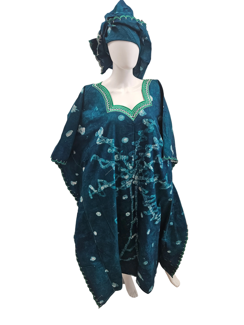 Handmade African Tie & Dye Fabric Boubou Dress,  Good Quality from Ghana.One Size Fits All!