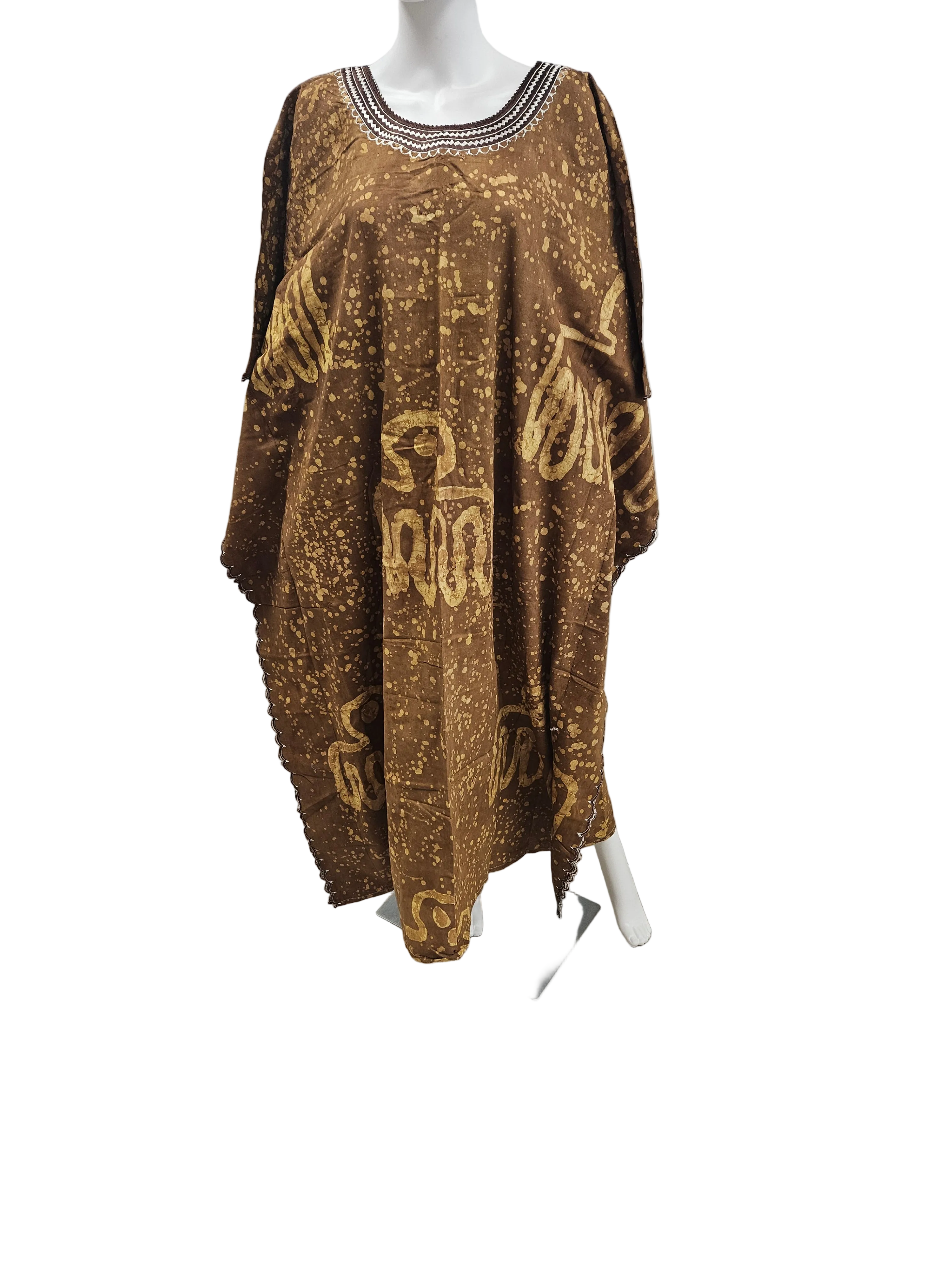 Handmade African Tie & Dye Fabric Boubou Dress From Ghana One Size Filt All,Good Quality