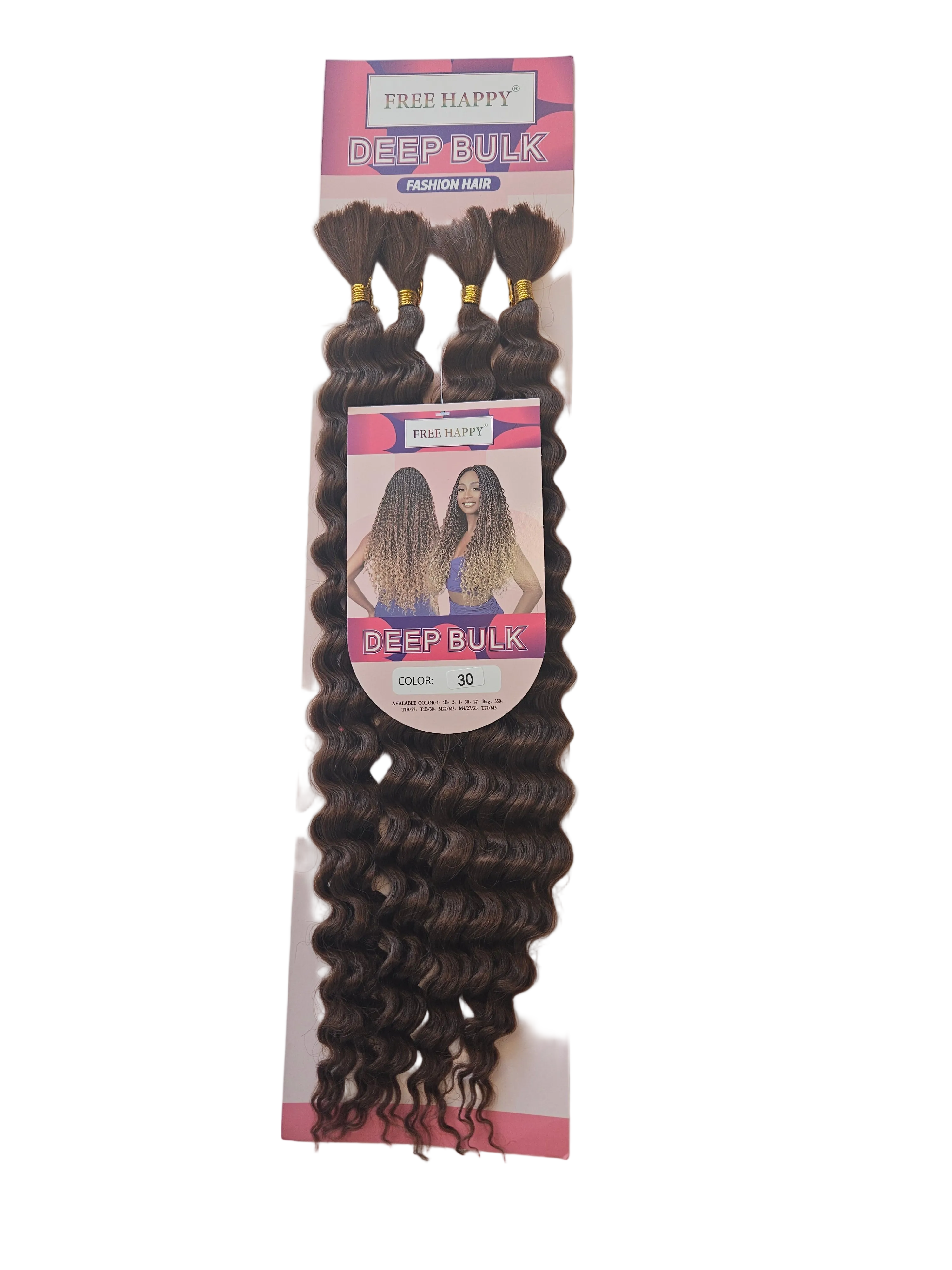FREE HAPPY: DEEP BULK 4 BUNDIES /Pack 22 Inch Deep Wave.
