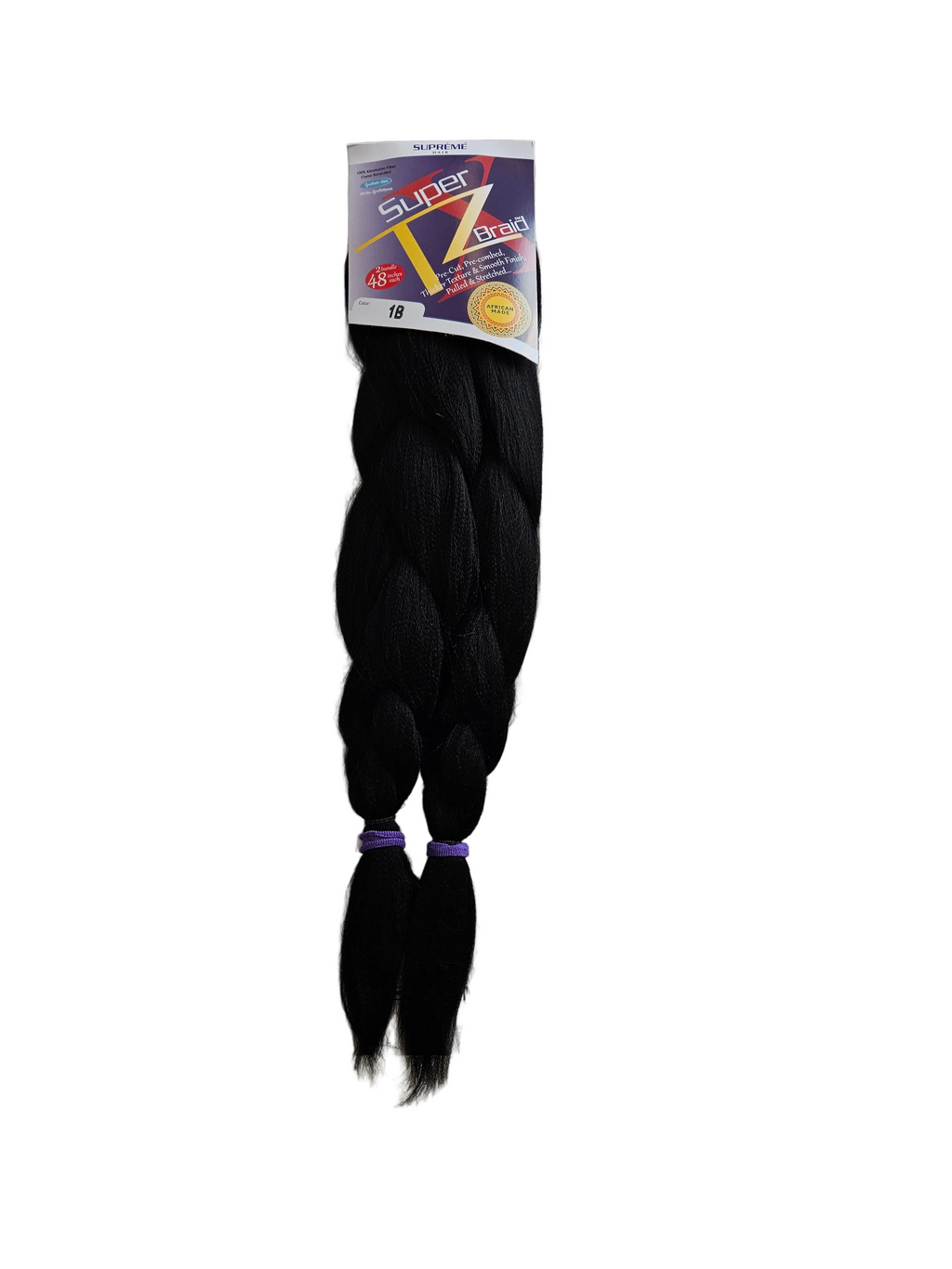 Supreme Hair Super X TZ Braid - 2 Bundles (48") #1B