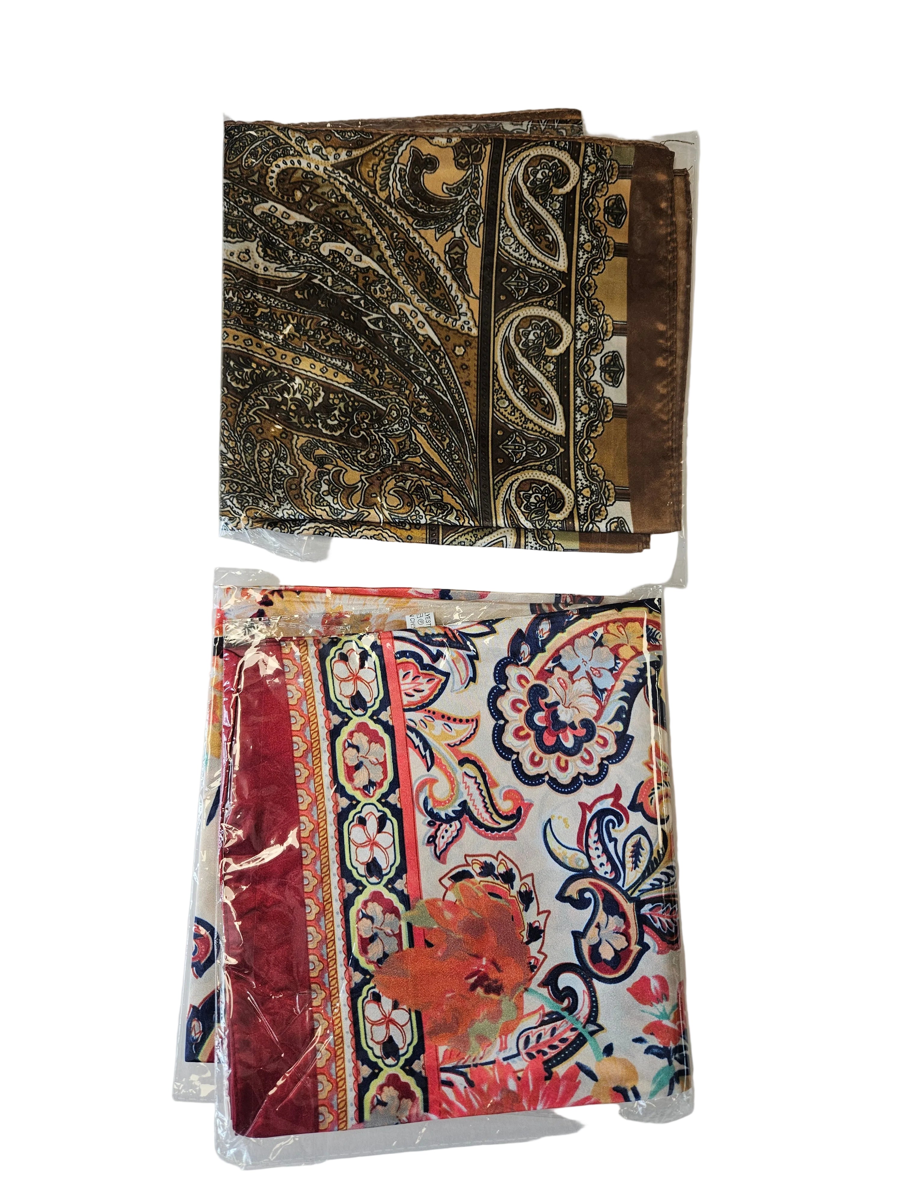 Premium Satin Hair Wrap Scarf & Edge Band 2 piece In One Pack 27.5"