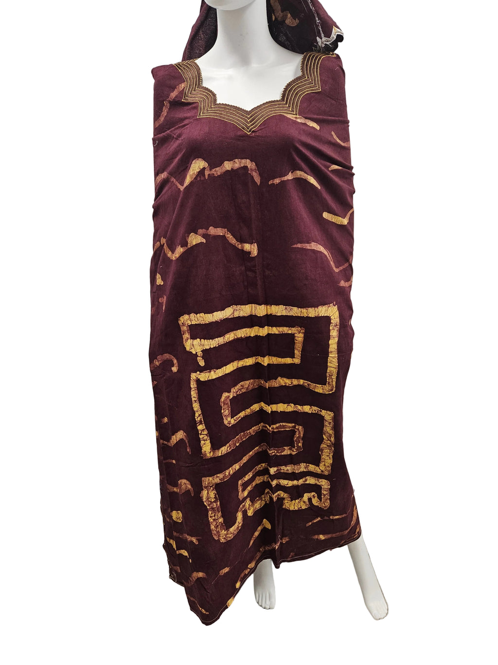 Handmade African Tie & Dye Fabric Boubou Dress From Ghana One Size Filt All Good Quality.
