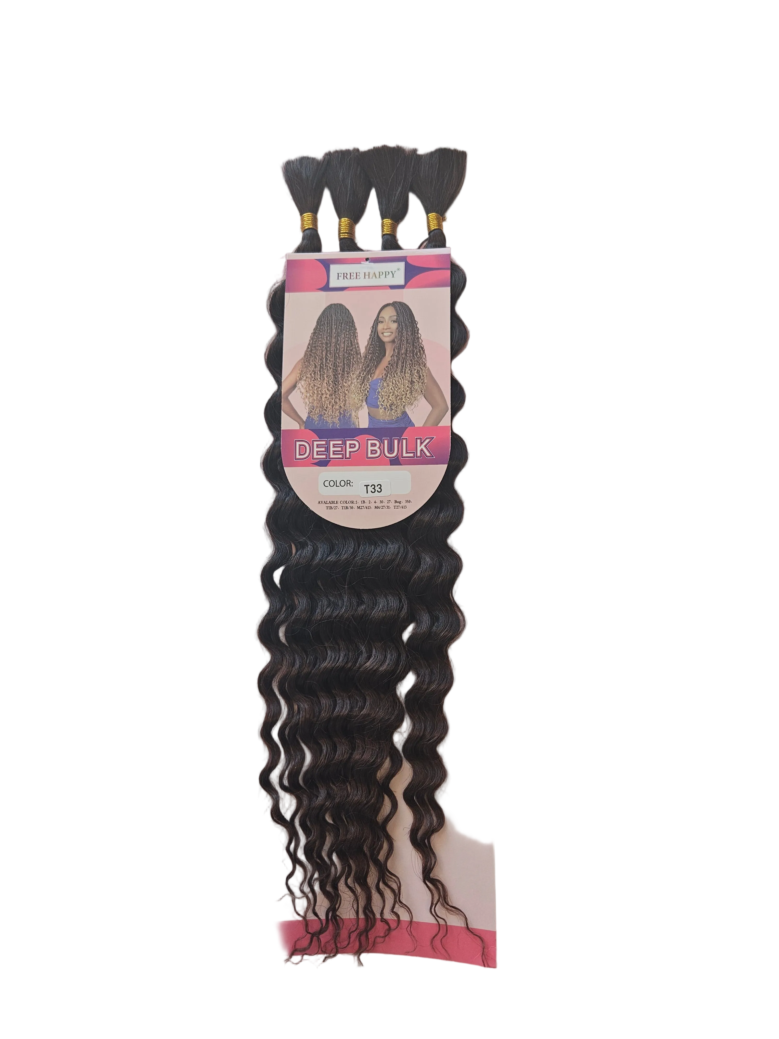 FREE HAPPY: DEEP BULK 4 BUNDIES /Pack 22 Inch Deep Wave.