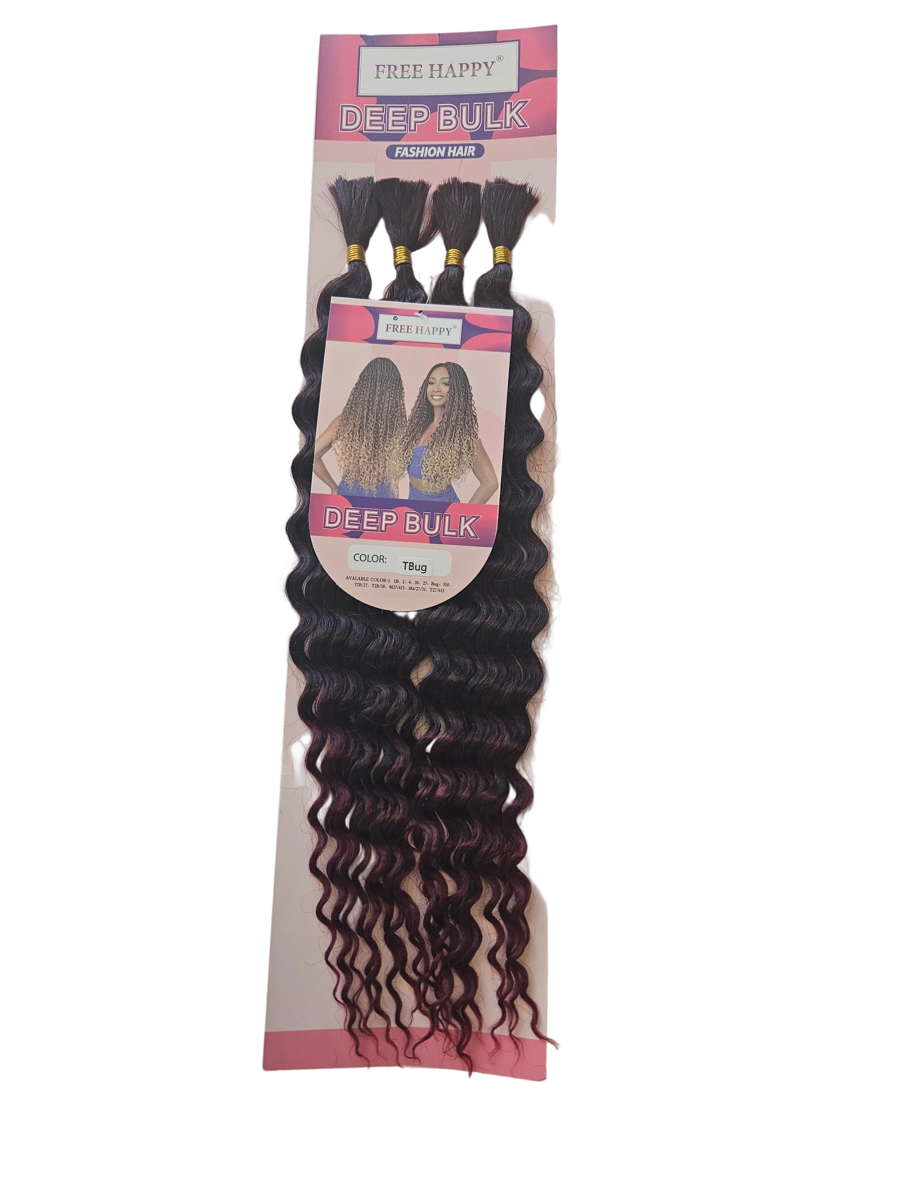 FREE HAPPY: DEEP BULK 4 BUNDIES /Pack 22 Inch Deep Wave.