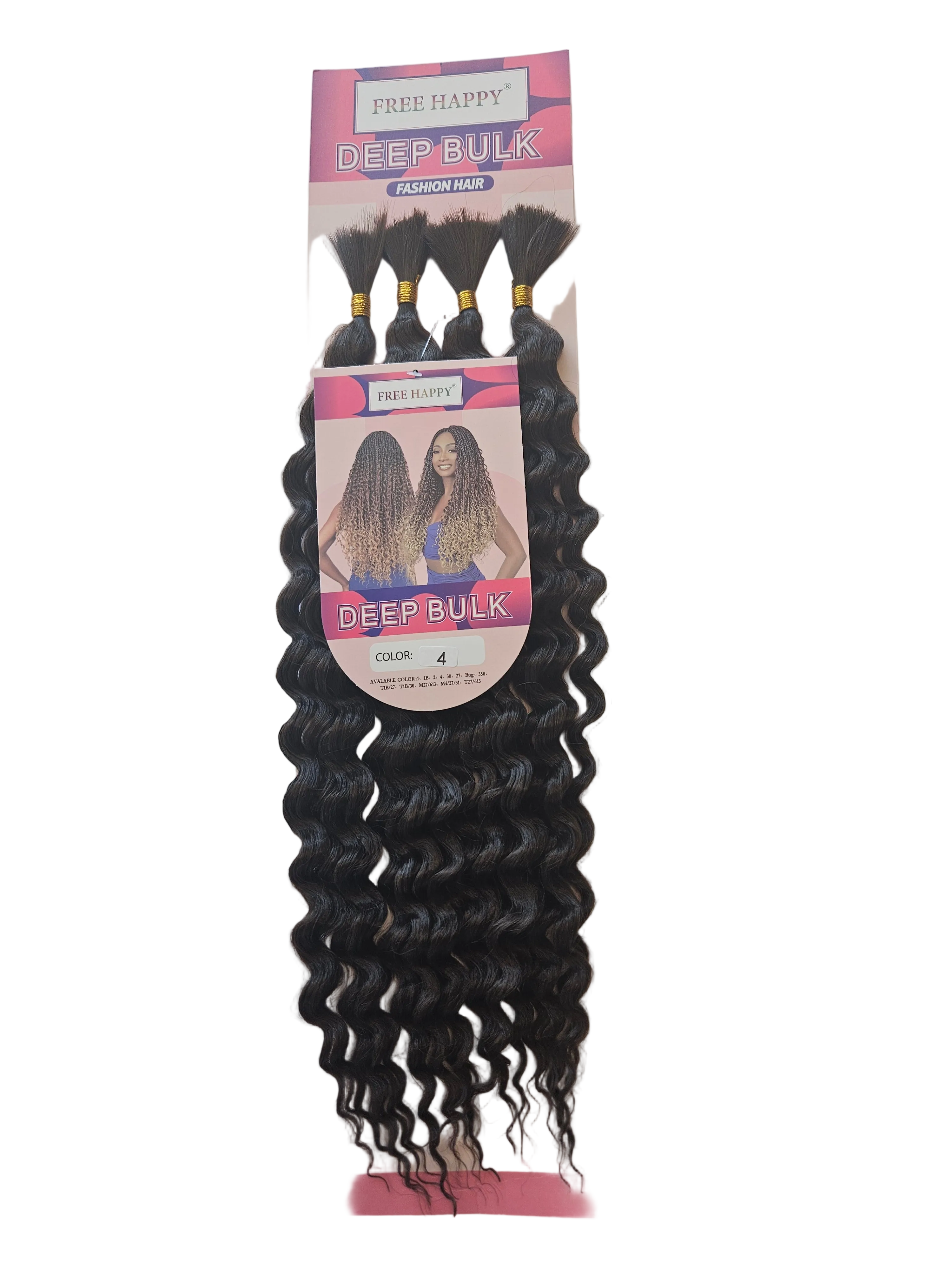 FREE HAPPY: DEEP BULK 4 BUNDIES /Pack 22 Inch Deep Wave.