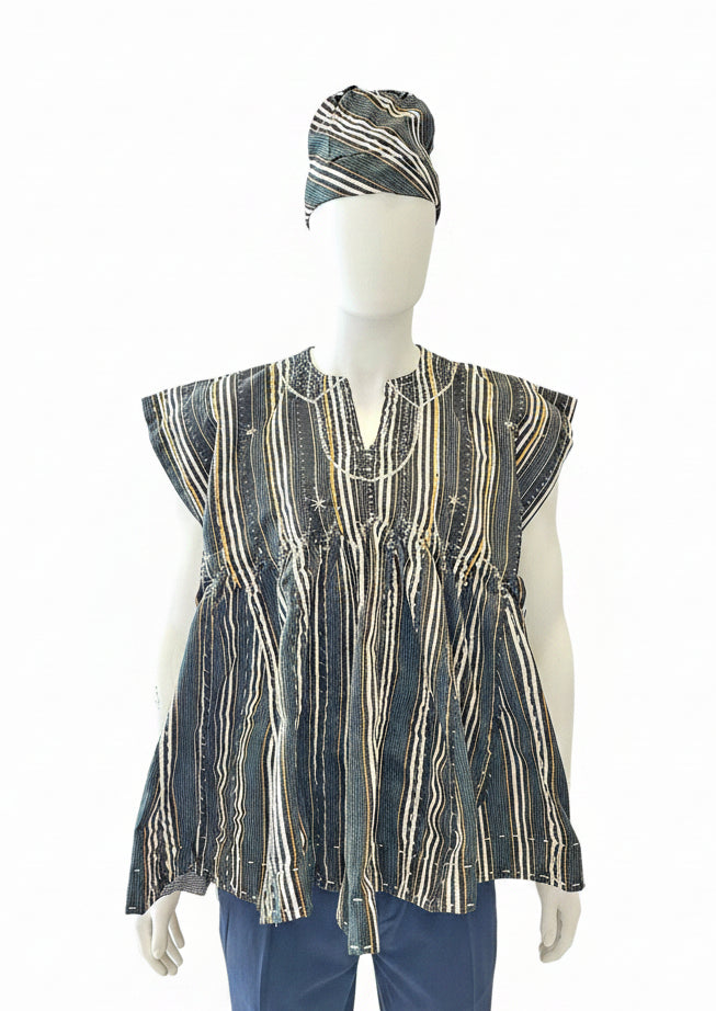 Ghana Batakari Fugu,Craftsmanship &Cultural Design,for Regular Occasion,Tradition Wear,Short Sleeve.