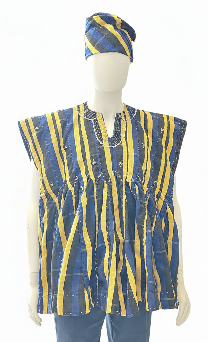 Ghana Batakari Fugu,Craftsmanship &Cultural Design,for Regular Occasion,Tradition Wear,Short Sleeve.