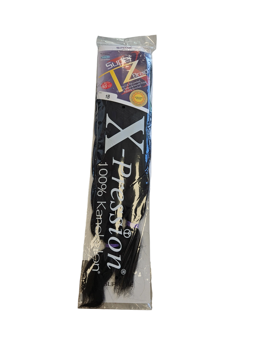 Supreme Hair Super X TZ Braid - 2 Bundles (48") #1B