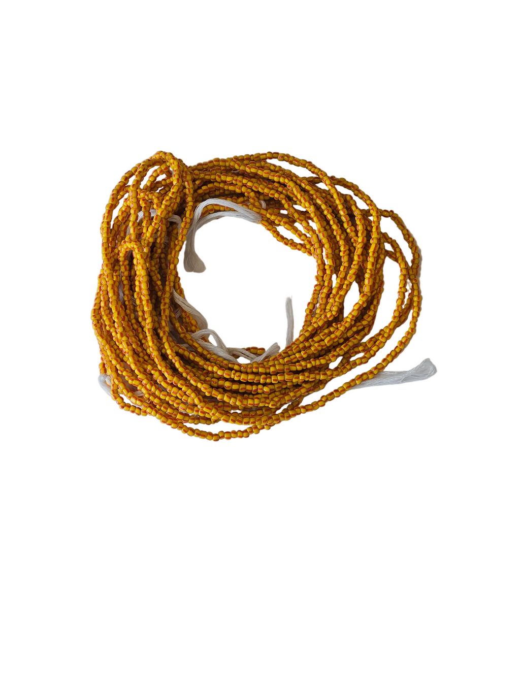 Traditional African Beaded Waist Beads - Tie-On Single Strand Made in Ghana, 2 Piece