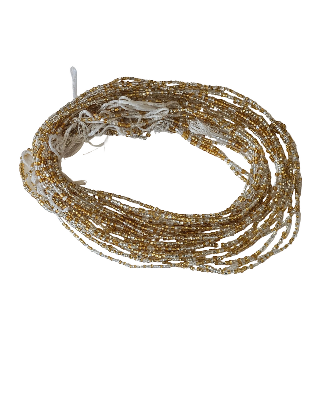 Traditional African Beaded Waist Beads - Tie-On Single Strand Made in Ghana, 2 Piece