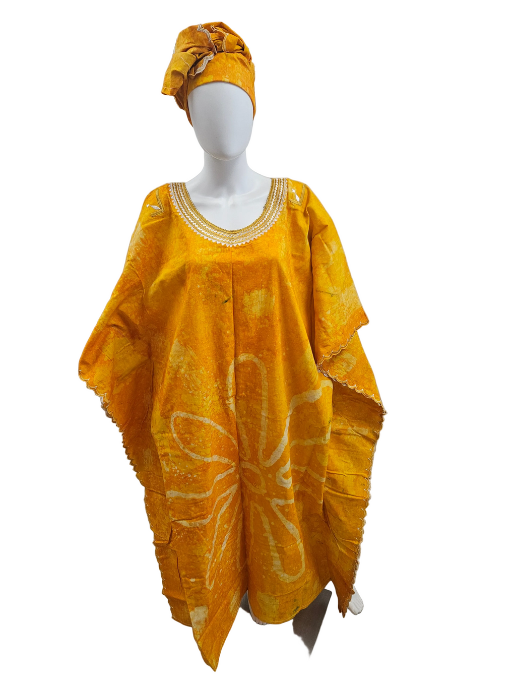 Handmade African Tie & Dye Fabric Boubou Dress From Ghana One Size Filt All, Good Quality.