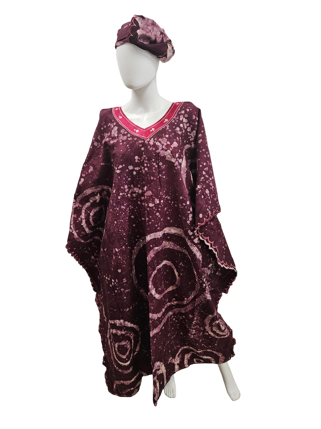 Handmade African Tie & Dye Fabric Boubou Dress From Ghana One Size Filt All Good Quality.