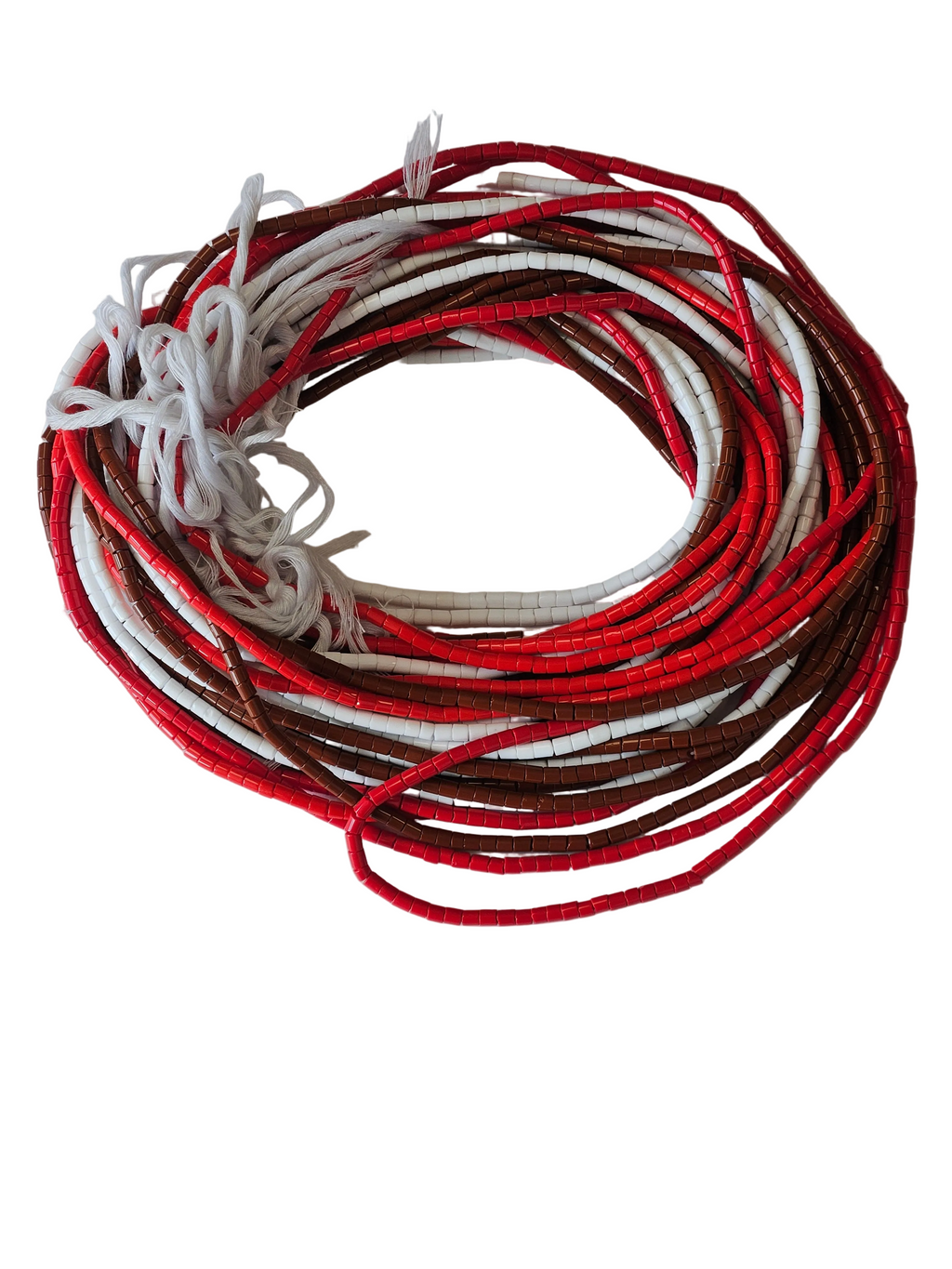 Traditional African Beaded Waist Beads - Tie-On Single Strand Made in Ghana, 2 Piece