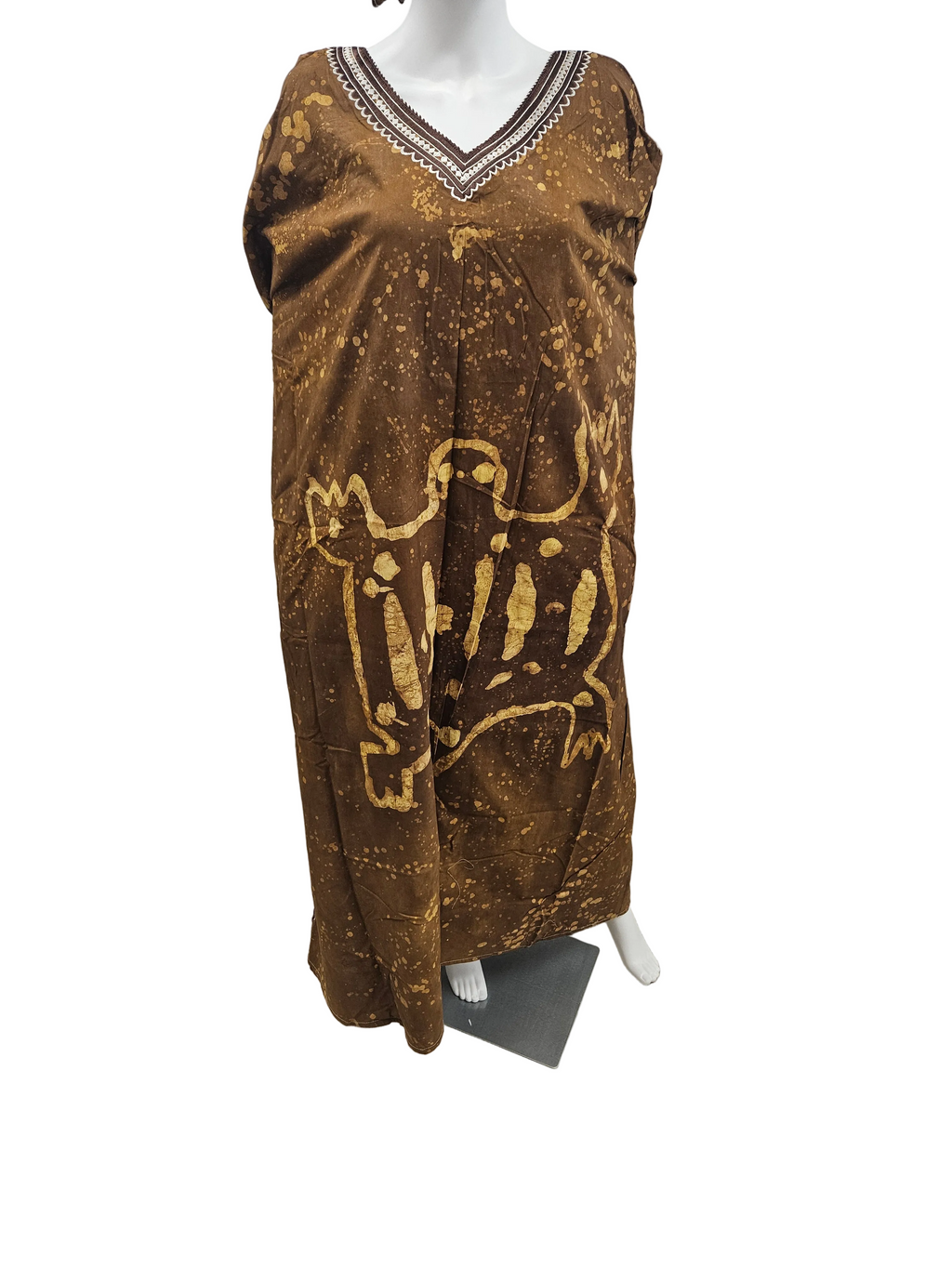 Handmade African Tie & Dye Fabric Boubou Dress From Ghana One Size Filt All, Good Quality