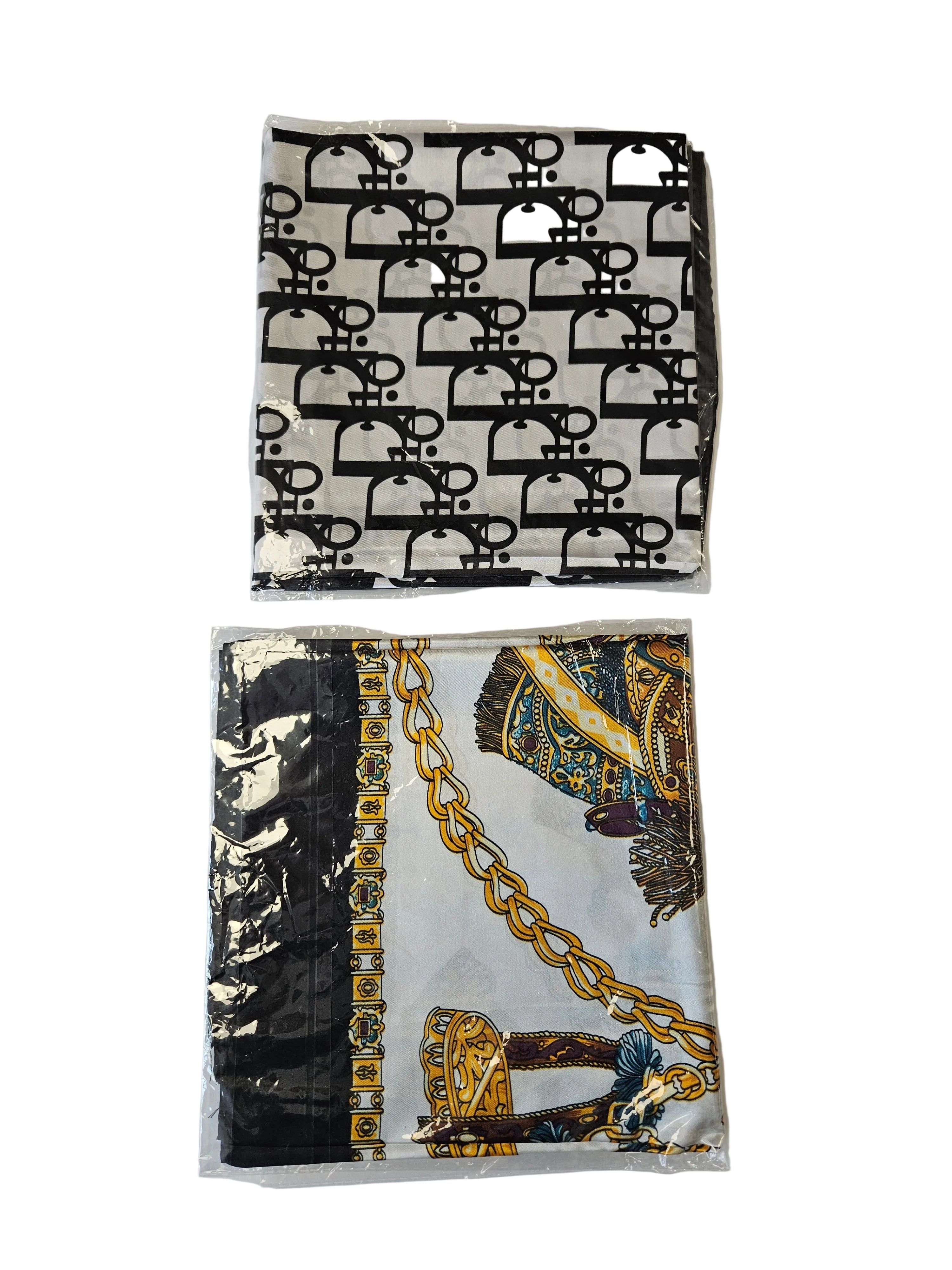 Premium Satin Hair Wrap Scarf & Edge Band 2 piece In One Pack 27.5"