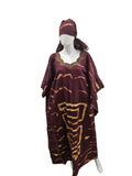 Handmade African Tie & Dye Fabric Boubou Dress From Ghana One Size Filt All Good Quality.
