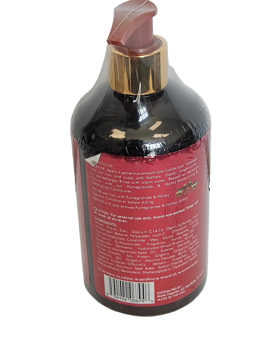 MIELLE POMEGRANATE &HONEY MOISTURIZING AND DETANGLING SHAMPOO.