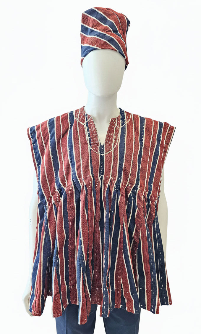 Ghana Batakari Fugu,Craftsmanship &Cultural Design,for Regular Occasion,Tradition Wear,Short Sleeve.