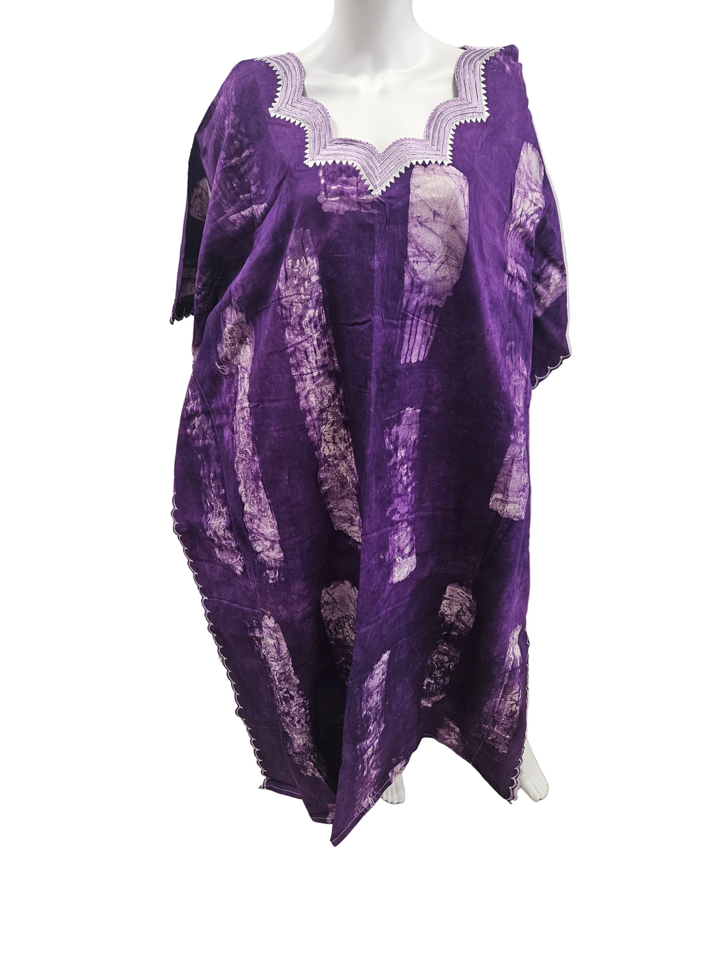 Handmade African Tie & Dye Fabric Boubou Dress From Ghana Good Quality One Size Filt All