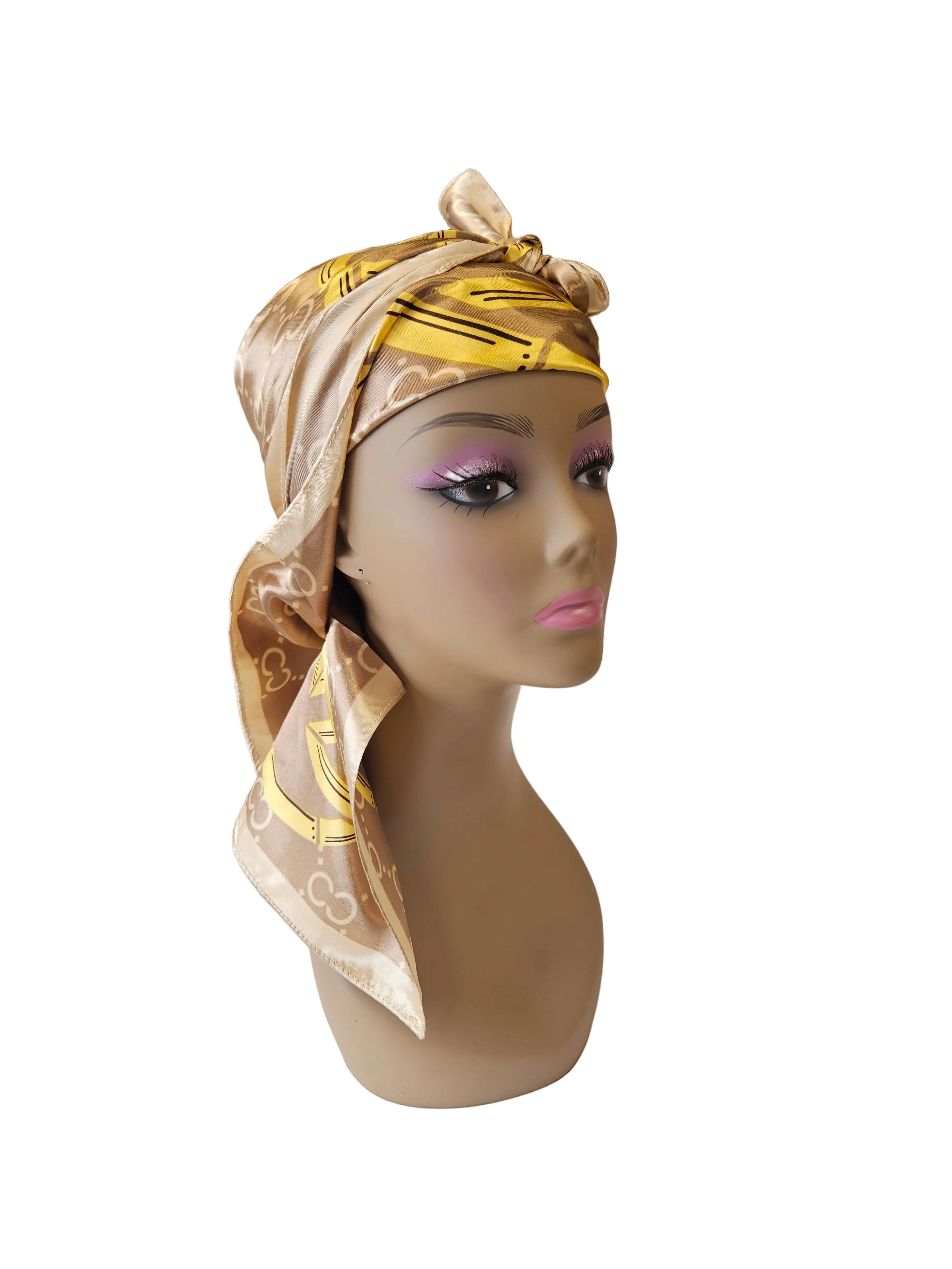 Premium Satin Hair Wrap Scarf & Edge Band 2 piece In One Pack 27.5"